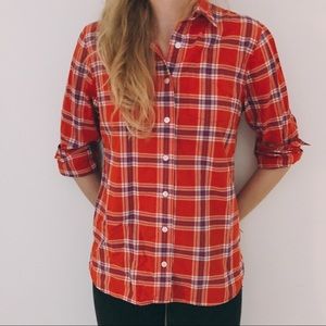 Lands End Canvas Plaid Button Up